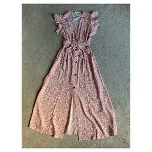 Blush pink Floral Summer Dress